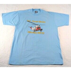 Vintage Screen Stars Best 80s US Coast Guard Shirt Flightline Helicopter HH-52